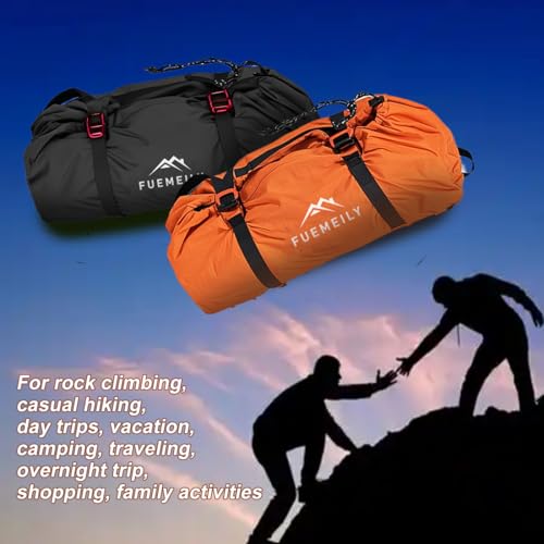 Foldable Rock Climbing Rope Bag, Black | Large Capacity, Folding Rope Storage Backpack, Adjustable Straps Outdoor Climbing Gears - color: 2-black