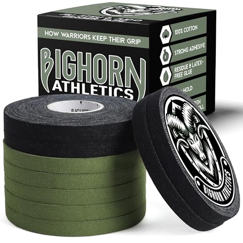 Bighorn Athletics Finger Tape, 0.5-Inch x 45-Feet, 8 Rolls, Military Green/Black - color: Military Green & Black, size: 0.5-Inch