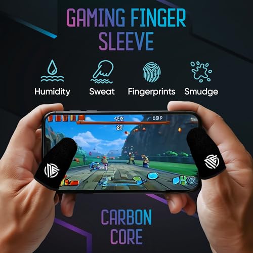 Gaming Finger Sleeves Cots Gloves Covers Protectors Thumb Hand Guard Sleeve for PUBG Mobile Phone Gamer Grip Pro - color: Black - Essentials