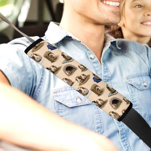 2 Pack Soft Padded Seat Belt Cover for Girls and Boys, All Vehicles, Guinea Pig Cute Animal Harness Pads Strap, Anti-Slip Pad - color: Pattern 311