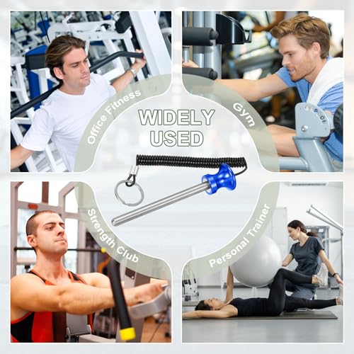 Weight Stack Pin, Weight Gym Pin Strength Training Equipment Replacement with Pull Rope for Commercial Home - color: Blue, size: 0.4 x 4.7 Inch