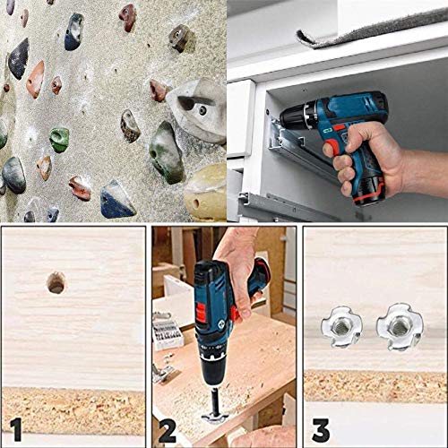 50Pcs 5/16"-18 Tee T-Nuts 4-Pronged Zinc Plated Steel, 7/16" Barrel Length | for Wood, Rock Climbing Holds, Cabinetry