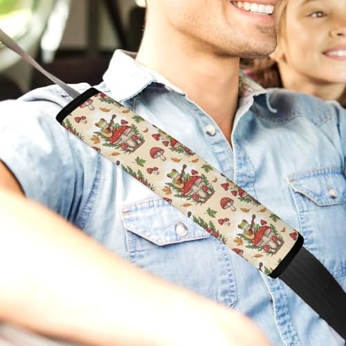 2 Pack Mushroom Funny Frog Play Guitar Seat Belt Shoulder Pad Universal Soft and Comfortable Shoulder Protector for Kids, Most Cars, Pressure Relief - color: Pattern 590