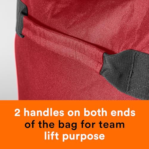 Fitdom 130L 36" Extra Large Sports Gym Equipment Travel Duffle Bag | Heavy Duty, Adjustable Shoulder Strap, 7 Compartments, Perfect for Soccer Baseball Basketball Hockey Football, Team Coaches - color: Red