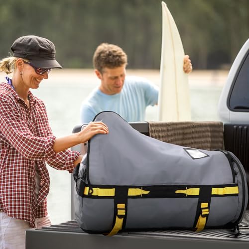 Haimont Heavy Duty Convertible Travel Duffel Backpack, Grey, 45L | Shoe Compartment, Water-Resistant Tarpaulin, Wide U-Shaped Opening - color: Grey, size: 60L