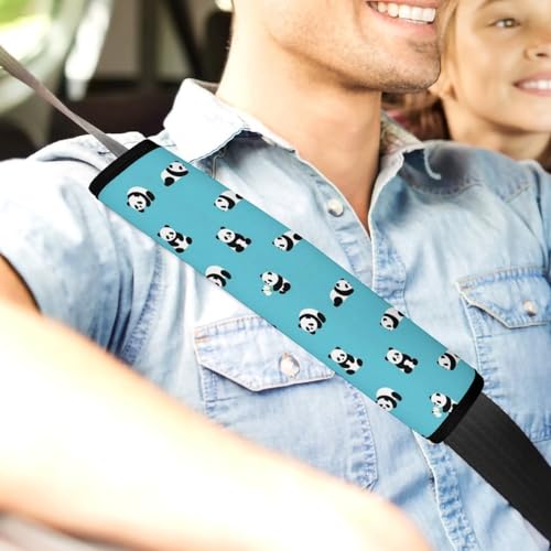 2 Pack Cute Panda Seat Belt Shoulder Pad Universal Fit Harness Pads Strap for Kids, Car Seats Pushchair Strollers High Chair Pushchair, Shock Absorption - color: Pattern 168