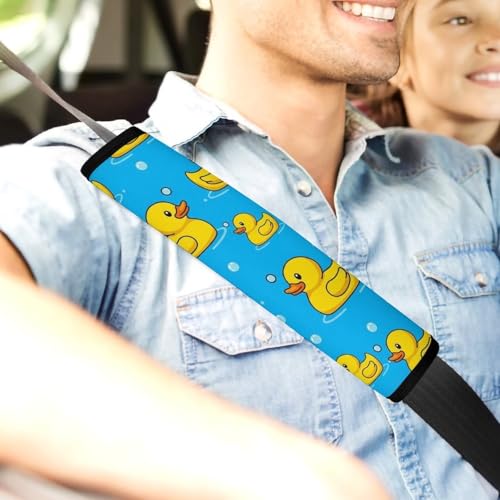 2PCS Rubber Cute Ducks Bubbles Car Seat Belt Pad Universal Fit Seat Belt Covers Cushion for Kids, Car Seats Pushchair Strollers High Chair Pushchair, Easy Install (No Tool) - color: Pattern 93