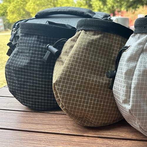 Climbing Chalk Bag with Zipper Pocket Climbing Chalk Bag Pouch with Waist Belt for Bouldering Weightlifting Powerlifting Gym Workout - color: Black