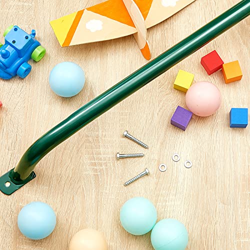 Lounsweer 2 Pcs,37 Inch Playground Safety Handles, Long Grab Bars,Green | Playhouse Ladder Handles, Treehouse Accessories, Rock Climbing Wall, Metal Grab Bars, Safety Handrails, Playground Equipment - color: Green, size: 37 Inch