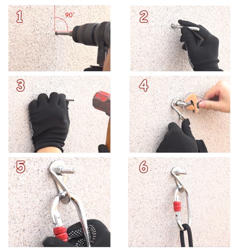 304 Stainless Steel Climbing Bolt Kit, Heavy-Duty Climbing Holds Hanger 1/2"-for Outdoor Climbing Walls, Bouldering Gyms, and DIY Home Training Setups (6 Sets) - color: 6 sets