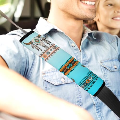 2PCS Native American Southwestern Aztec Western Car Seat Belt Pad Universal Soft and Comfortable Harness Pads Strap for Kids, Car Seats Pushchair Strollers High Chair Pushchair - color: Pattern 592