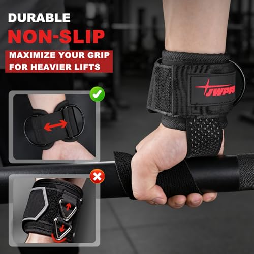 Lifting Straps With D Ring for Weightlifting, Cable Machine, Comfortable Wrist Brace Enhanced Grip for Gym Wrist Straps for Men Woman - size: M