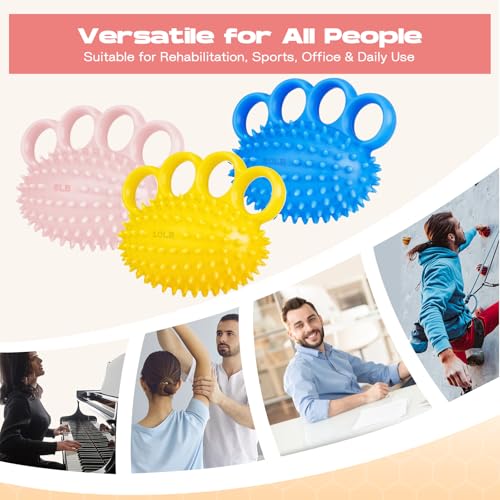 Hand Exercise Ball, Finger Therapy Ball, Grip Strengthener for Adults - Stress Relief, Massage Ball, Resistance Training for Wrist Flexibility, Hand Strengthening, Anxiety Relief - color: blue