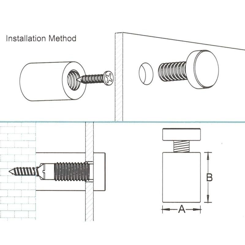 Sign Standoff 1/2" x 3/4", Solid Aluminum Sign Standoff Screws Mounting Hardware Polished White for Glass Panel, Acrylic Panel,Pack of 4 - color: White, size: 1/2"x3/4" 4 Pack