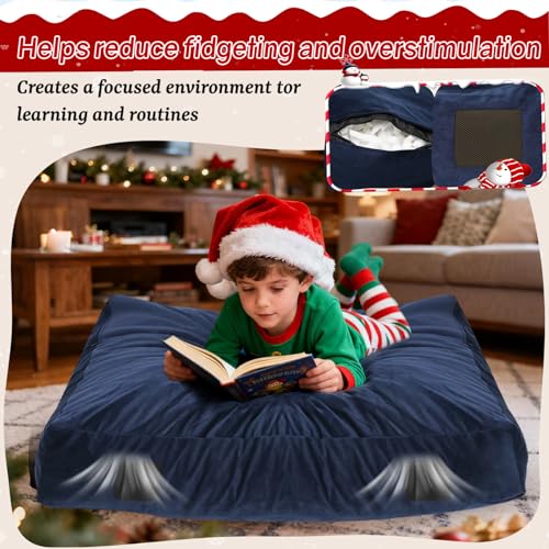 WOUDY Crash Mats for Kids Sensory, Sensory Pads for Autistic Children,Soft Foam Landing Zone, Soft, High-Density Foam Landing Zone Provides Safe Sensory, with Washable Cover - size: 34FT blue