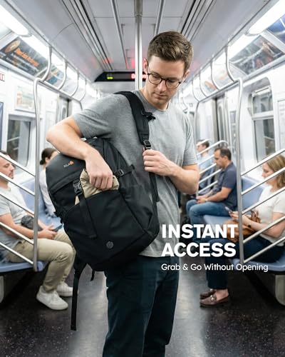 Tolaccea Daypack Backpacks Carry On 30L, Travel Backpack with Waterproof Zippers, Flight Approved Hand Luggage Casual Backpack for Men Women, Durable Bag for Work Business Hiking, Fits 15.6" Laptop - color: Black
