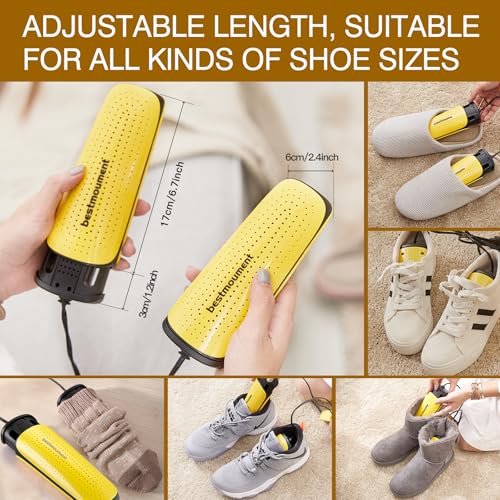 Portable Ski Boot Shoe Dryer, Footwear Dryers Machine with Auto Temperature Control for Rainy Seasons Winter Travel, Extendable Boot Warmer Fireproof Drying for Shoes, Gloves (with timer buttons) - style: with timer buttons