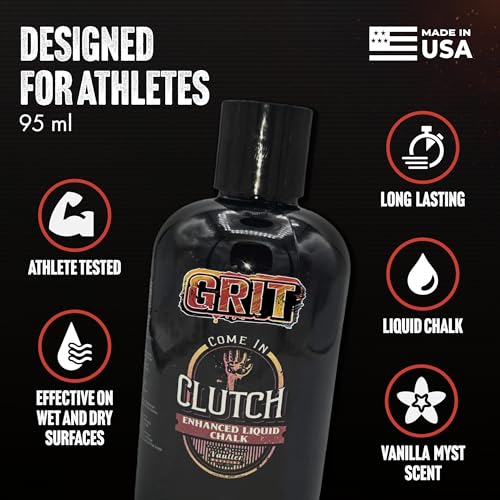STYK Vaulter Magazine - Enhanced Liquid Chalk, No Mess, Work Out Chalk, Grip Boost, for Weightlifting, Gymnastics, Rock Climbing, Bodybuilding, Pole Vault, Crossfit, and More, Liquid Hand Chalk - style: 95ml with GRIT