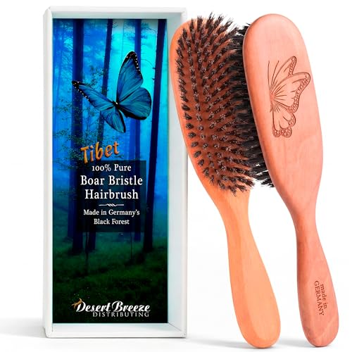 Boar Bristle Hair Brush, Fine & Thinning Hair, Pear Wood, Made in Germany | 100% wild boar bristle distributes natural oils for shine, gentle on fine or thinning hair. Pear wood, made in Germany. - size: Tibet