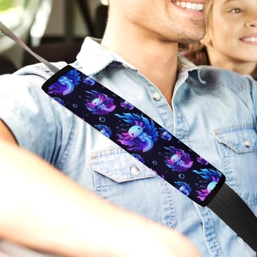 2PCS Lovely Axolotls Gifts Axolotl Seat Belt Cover Breathable Automotive Seat Belt Protector for Adult Use, Most Cars, Pressure Relief - color: Pattern 491
