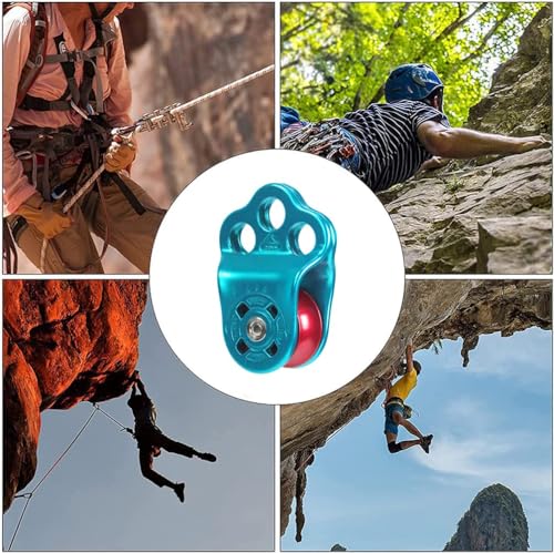 Climbing Pulley,30KN Three Holes Ball Bearing Single Pulley,Rock Climbing Pulley for 14mm Rope Hauling, Rock Climbing, Rescue Applications, Zipline Sports Etc