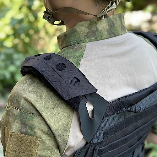 2 Pack Vest Shoulder Pads Fit 2" Shoulder Strap Comfort Soft Cushion Strap Pads Shoulder Strap pad Mesh Padded Lightweight for FCPC JPC Vests Sling Bags - color: Black