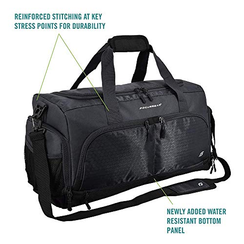 Ultimate Gym Bag 2.0: The Durable Crowdsource Designed Duffel Bag with 10 Optimal Compartments Including Water Resistant Pouch - color: Black, size: Medium (20")