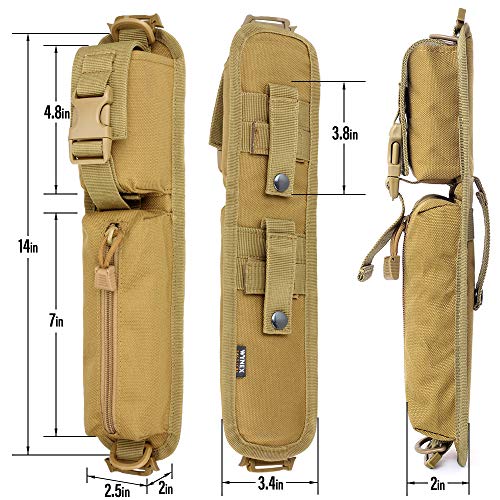 WYNEX Tactical Molle Accessory Pouch, Backpack Shoulder Strap Bag Shoulder Tape Additional Bag Multifunctional Hunting Tools Pouch - color: Khaki (upgraded) - 1 Pack