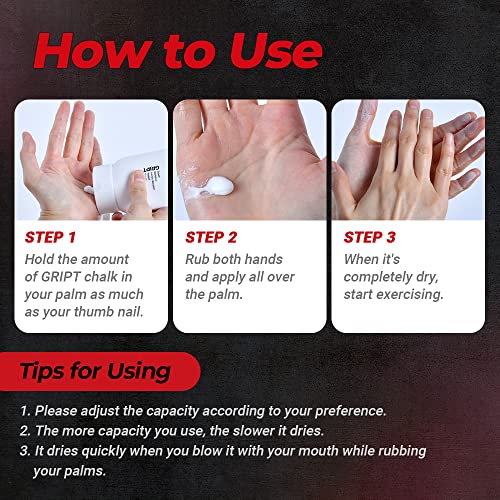 GRIPT Liquid Chalk Hand Grip Gym Pole Dance Weightlifting Rock Climbing Bouldering Gymnastics Crossfit Mess Less Sweat Resistant Long Lasting Professional Gel Chalk 100ml - color: Hand Chalk - Gym, Rock climbing, Crossfit