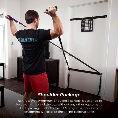 Crossover Symmetry Shoulder System Includes Two Sets of Resistance Bands Attachments Training Guide Exercise Chart Online Workouts for Home Fitness Rehab Rotator Cuff Exercises - style: Novice Wall Mounts