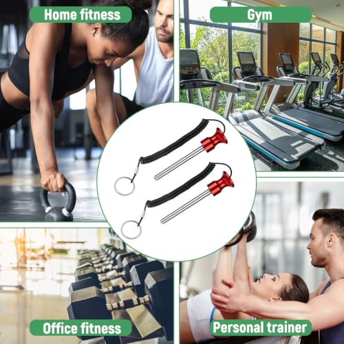 NQEUEPN 2pcs Weight Stack Pin, Universal Weight Selector Pin | 1cm/0.4in Weight Stack Pin Weight Lifting Machine Pins Replacement with Pull Rope for Home Gym Exercise Machine Accessories