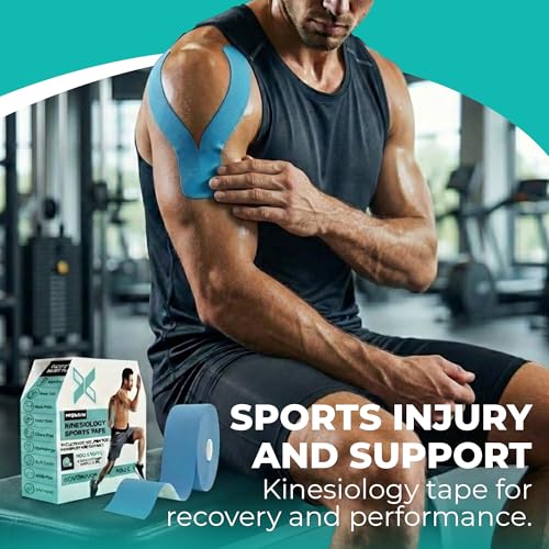 Kinesiology Tape Bulk Roll 114ft - Athletic Sports Tape, Blue | Elastic Waterproof, Athletic Support & Joint Protection, Uncut for Wrist, Knee, Shoulder, Back, Foot, Skin-Friendly - color: Blue