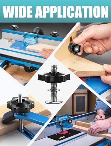 12 Sets of 1/4"-20 T Track Bolts and Knobs Kit, T-Track Accessories Include T-Slot Bolts, Washers and Star Knobs for T-Tracks Woodworking and Fixtures