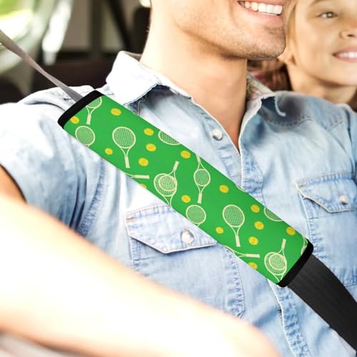 2 Piece Sports Racket Tennis Ball Car Seat Belt Pad Breathable Seat Belt Cushion for Child, Stroller Pushchair High Chair, Easy Install (No Tool) - color: Pattern 435