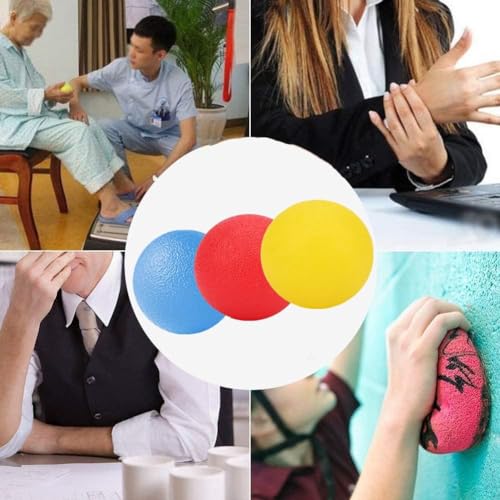 3 PCS Physical Therapy Hand Exercise Balls, Stress Balls for Adults | Squeeze Balls Kits for Hand Finger Wrist Muscles, Hand Grip Strengthener Trainer,Finger Exerciser