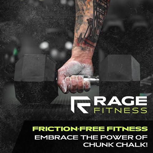 Rage Fitness Gym Chalk | Magnesium Carbonate Athletic Chalk for Excellent Grip - Gym Workout Grip Chalk for Weightlifting & Gymnastics.