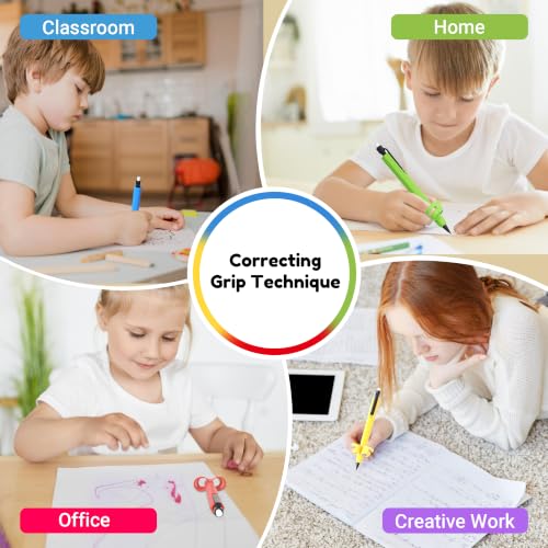 4-Pack Corrective Training Pencils,Ergonomic Posture Correction Control Handwriting Aid,Sensory Tool for Calm & Focus,Silent Fidgeting for ADHD & Special Needs,Ideal for Preschoolers,Students
