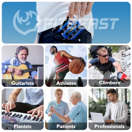 FitBeast Finger Strengthener, Finger Exerciser, Hand Exerciser for Improve Dexterity and Strength in Fingers, Hands, Forearms–Grip Strength Trainer for Musicians, Climbers - color: 2 Piece Set -Blue Red