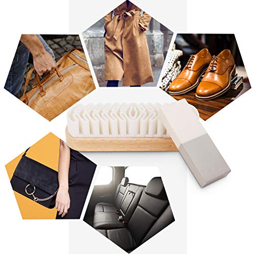 Suede & Nubuck Cleaning Kit by Care Guys: Hard-Wearing Crepe Brush & Cleaner Eraser - Natural Suede Shoe Cleaner Made with Crepe Ribbon - Cleaning, Re-Fluffing & Lifting Nap