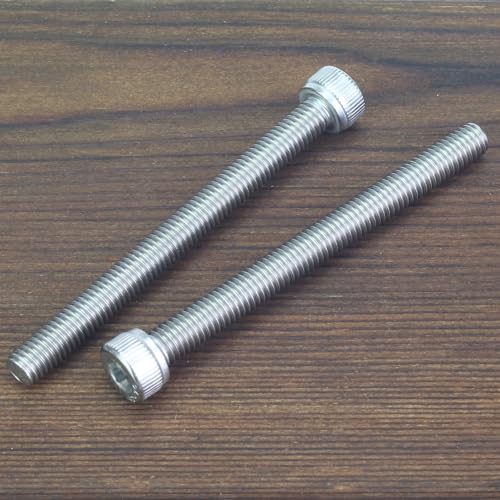 HELIFOUNER 20 Pieces M5 x 55mm, Thread Pitch 0.8mm, 304 Stainless Steel (18-8) Hex Socket Head Cap Screws, Fully Threaded - size: M5 x 55mm