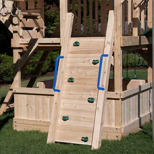 17'' Blue Playground Handles Indoor Kids Monkey Bars Ladders 6 Pack | Heavy Duty Solid Steel, Bright Color Smooth Glossy Powder Coated, Comfy Secure Handle Bar for Playset SwingSet Climbing Frame - color: Blue
