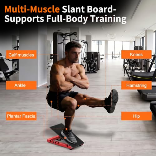 Slant Board for Calf Stretching, Steel Squat Wedge for Home Gym | 2 Pack, 5-Level Height, Adjustable Width, Full Matte Surface, Non Slip, Max 800 lbs, ATG Training, Plantar Fasciitis Relief