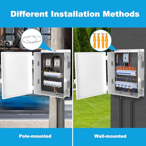 Electrical Junction Box, Outdoor Water Resistant Nema Enclosure, Ventilated ABS Plastic WiFi Project Box with Internal Mounting Panel & Hinged Cover 15.75" Lx 11" Wx 5.9" H - size: 15.75"H x 11"L x 5.9"W