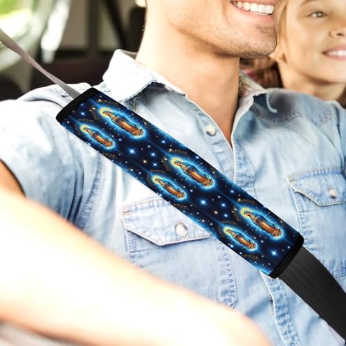 2 Pack Virgin Mary Mother Mary Space Seat Belt Cover Universal Fit Shoulder Protector for Adults and Children, Most Cars, Comfortable Driving - color: Pattern 96