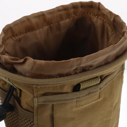 HEMOTON Lightweight Climbing Chalk Bag Drawstring Utility Fanny Pack Waist Pouch Outdoor Storage Solution in Khaki Oxford Cloth for Hiking