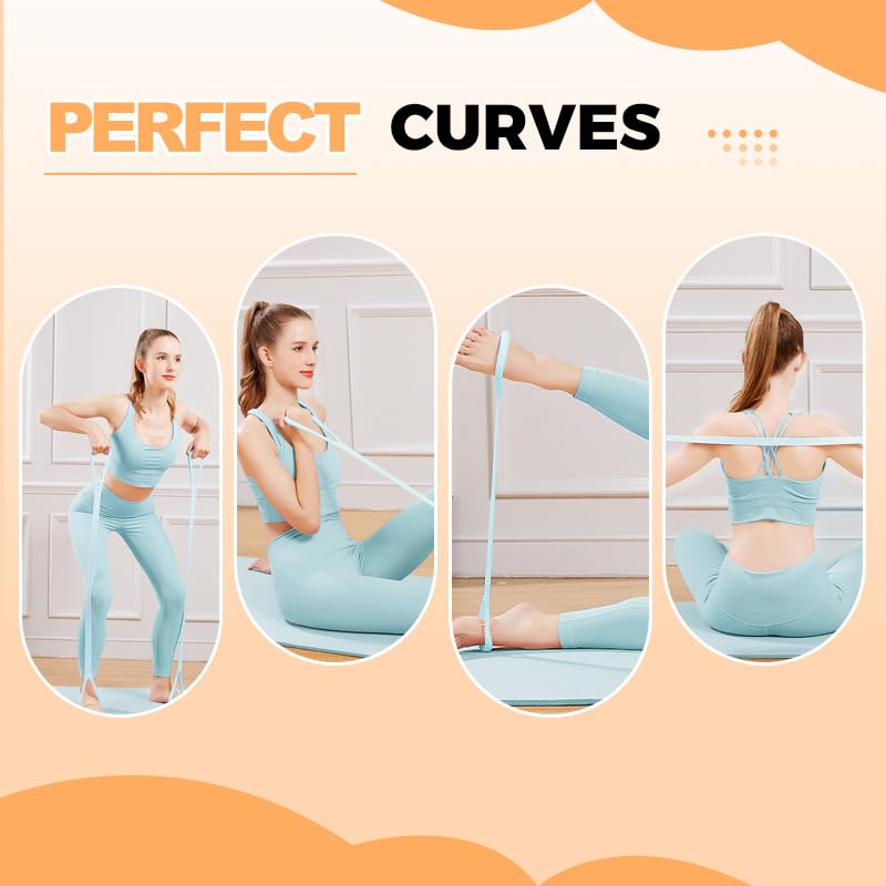 2026 New Figure 8 Resistance Band with Handles, Elastic Bands for Working Out,Arm,Back,Shoulder Training Elastic Ropes,Exercise Equipment for Yoga, Pilates,Physical Therapy Stretching - color: Purple