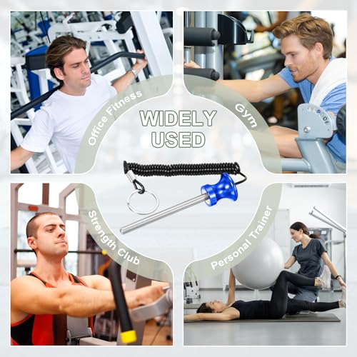 Weight Stack Pin, Weight Gym Pin Strength Training Equipment Replacement with Pull Rope for Commercial Home - color: Blue, size: 0.3 x 3.9 Inch