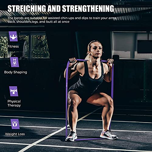 VEICK Pull Up Assist Resistance Bands for Home Gym | 100% Natural Latex, Non Slip Leather Texture, Space Saving, Versatile for Full Body Training, Home Gym - color: Gray Set of 5 + Hand Grip Pads