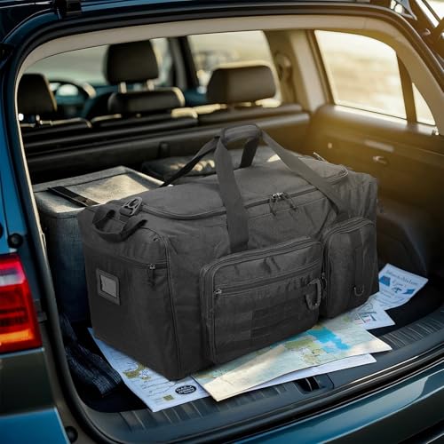 120L Extra Large Duffle Bag for Men, 32" Heavy Duty Sports Gym and Travel Duffel Bag with Shoes Compartment, Equipment Gear Bag for Football Soccer Baseball Hockey Helmets Pads, XL Giant Black - color: Black