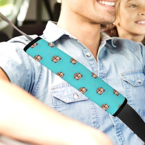 2 Pack Cute Sea Otter Seat Belt Cover Universal Fit Shoulder Harness Cover for Girls and Boys, Car Seats Pushchair Strollers High Chair Pushchair - color: Pattern 425